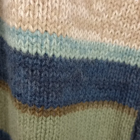 Tiara Women's Striped Sweater - Blue and Green - Picture 4 of 9